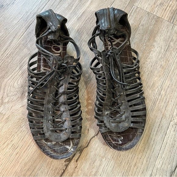 🔥SALE- any 4/$20. Sam Edelman Leather Lace Up Gladiator Sandal - Picture 1 of 2